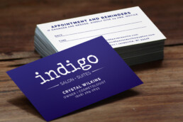 indigo Salon and Suites Janesville Wisconsin Business Cards